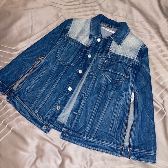 Givenchy denim contrast yoke cape jacket size 36 - Picture 2 of 14